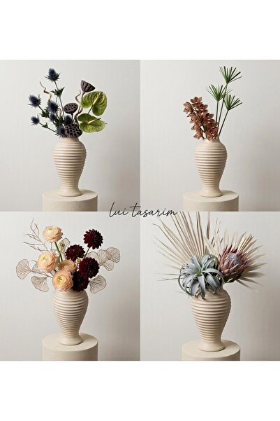 Lui Tasarım Vase Ceramic Home Decoration Living Room Artificial Flower Vase C...