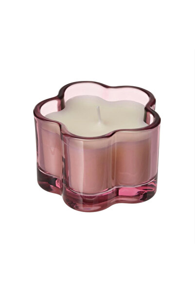 IKEA MORKULLA bardakta kokulu mum , pembe, 12 saat, leylak