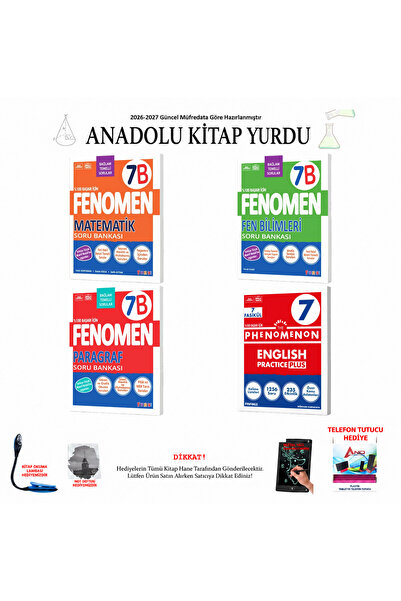 Fenomen Yayıncılık 2026-2027 7. Sınıf Fenomen Matematik Fen Bilimleri Paragra...