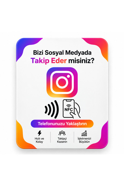 NFC Sosyal Medya Kartı – Temassız Profil ve Takip Kartı