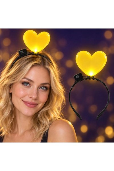 NW NessiWorld Coroană de petrecere LED luminoasă Big Mega Heart, culoare galbenă