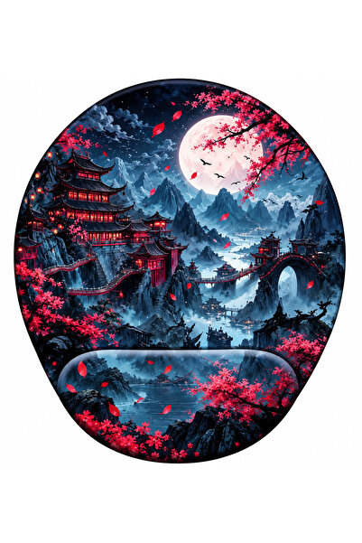 Sakura Ay Sarayı Bilek Destekli Mouse Pad