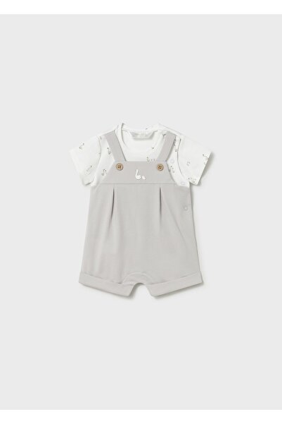 MAYORAL Newborn Baby Boy Shorts Overalls Gray