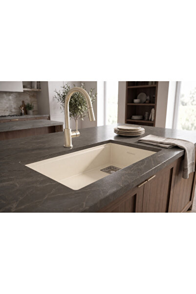 GÜNEY ANKASTRE RealStone A04 ALMILA 75,5×42,4 cm Krem Granit Evye + Tekli Sif...