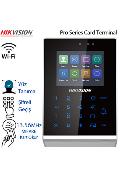 (DS-K1T105AM) WI-FI -MIFARE KART + ŞİFRE + YÜZ TANIMA GEÇİŞ KONTROL TERMİNALİ LCD EKRANLI
