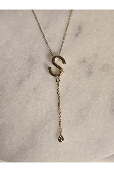 Roseliere Jewelry Çelik Sallantı Detay Gold S Harf Kolye Kararmaz Alerji Yapm...
