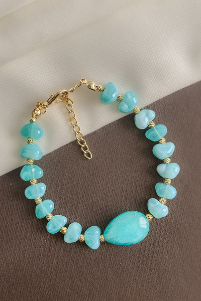 Dore Collection Aura Series - Design Heart Natural Stone Women's Bracelet