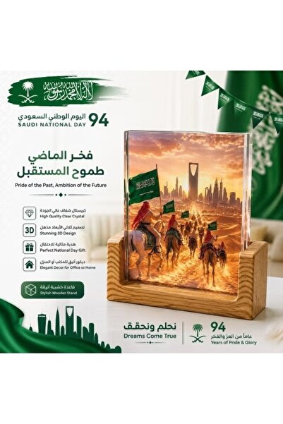 Toybox زينة طاولة كريستالية ثلاثية الأبعاد للاحتفال باليوم الوطني السعودي للا...