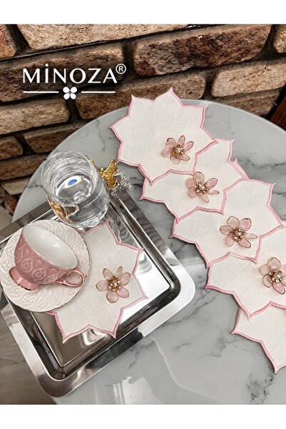 MİNOZA Star Shaped Colorful Embroidered Stain Resistant Fabric Presentation N...