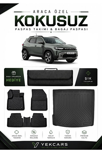YEKCARS RENAULT DUSTER 4X2 BENZİN/LPG 2026 MODEL ARACINIZA ÖZEL 4D KAUÇUK PAS...