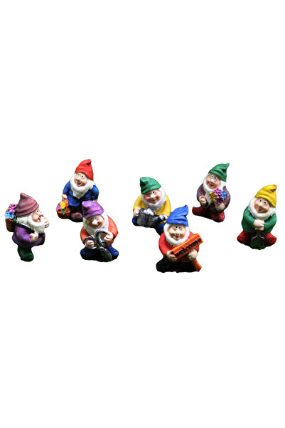Generic Brand Set 7 figurine pitici mini, peisaj cu mușchi, decor grădină, ră...