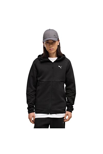 Puma Men's Black Pumatech Full-Zip Hoodie Sweatshirt