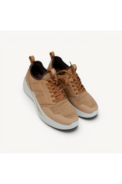 ShoeTypes Men's Casual Sport Camel Light Flexible Sole Shoes-Brown-Brown-40