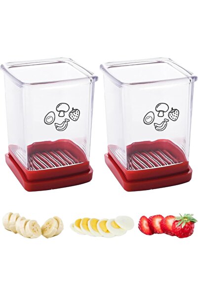 Arabest 2-Pack Cup Fruit Slicer,Stainless Steel Egg and Strawberry Cutter,Qui...