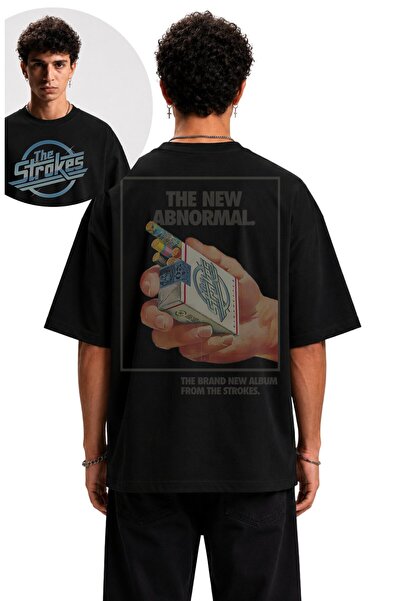 Fuddy Moda Unisex Oversize the Strokes the New Abnormal Back Printed Rock Ban...
