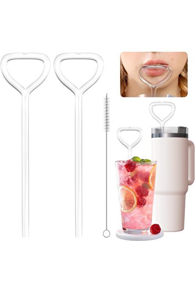 Arabest Anti-Wrinkle Curved Straws,2-Piece Set for Stanley Cup and Tumblers