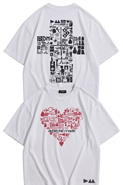 Fuddy Moda Μπλουζάκι Unisex με στάμπα στην πλάτη με σύμβολα Depeche Mode, Υπε...