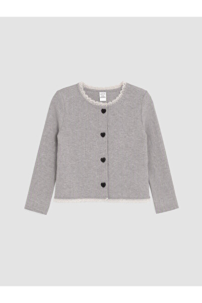 LC Waikiki Rmz Gi̇yi̇m Farkiyla Zero Roba Collar Girls' Cardigan