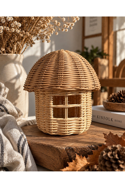His Art Workshop Rattan Bohem Mantar Ev Bej Rengi