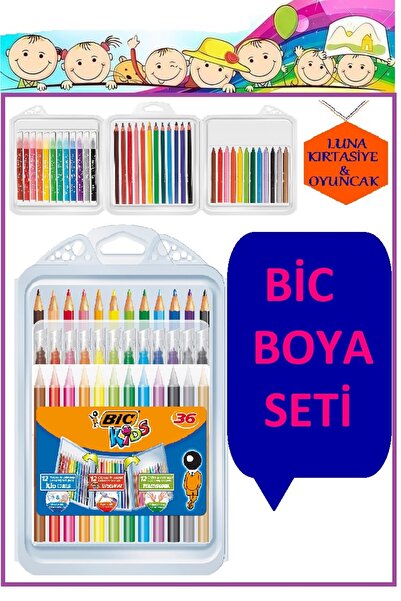 Bic BOYA SETİ (KURU BOYA-MUM BOYA-KEÇELİ KALEM)