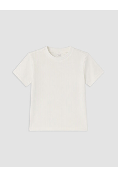 LC Waikiki Vizyon New Season Ecru Crew Neck Baby Boy T-Shirt