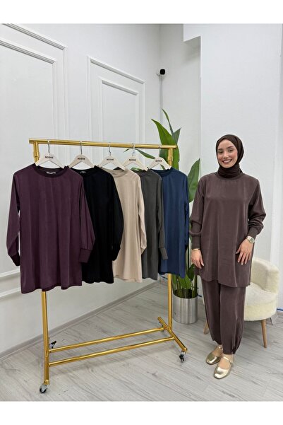 NOSHE Manşet Detaylı Şık Kupra Kumaş Tunik