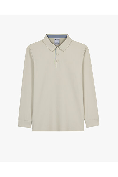 SKECHERS M Long Sleeve Waffle Polo Erkek Bej Polo Yaka Tshirt S2620148-1559