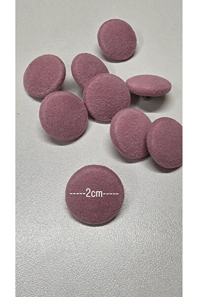 Zümrüdüanka Handmade Süet pudra pembesi kancalı metal düğme
