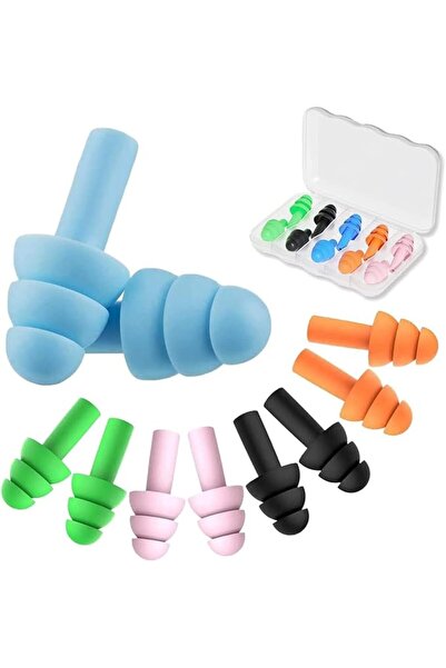 GENERAL 5 Pairs Sleep Earplugs, Silicone Ear Plugs for Sleeping Noise Cancell...