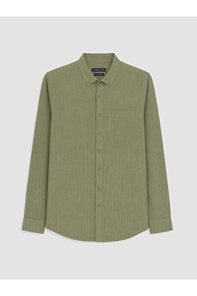 LC Waikiki Peak New Season Green Regular Fit Dobby Men's Shirt