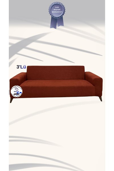 ES Tekstil Premium Bambu Kumaş Lüks 3'lü Koltuk Kılıfı