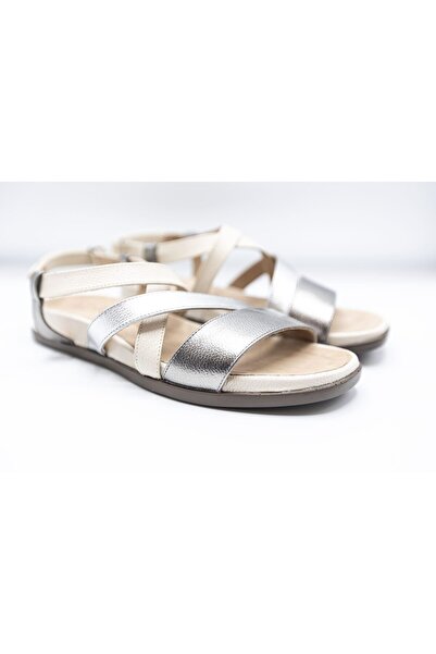 Adrada Sandale de damă ADR 71607 FLATS INOX/PRATA/OFF WHITE