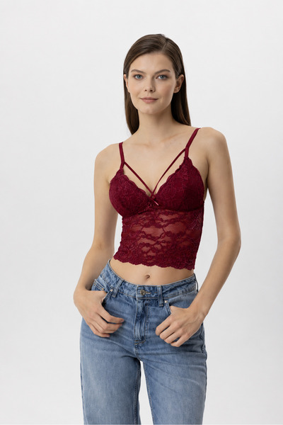 Pierre Cardin 6518 İnce Ayarlanabilir Askılı Üçgen Kap Dantelli Bralet Büstiyer
