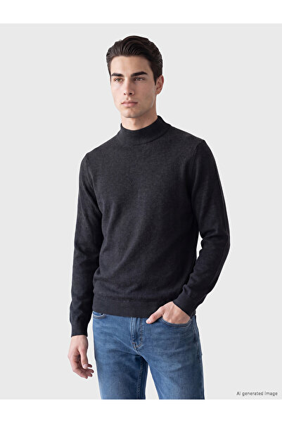 LC Waikiki Lcwaikiki Classic Anthracite Turtleneck Men's Knitwear Sweater