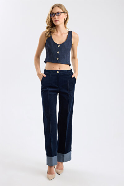 HomeStore Wide Leg Velvet Trousers