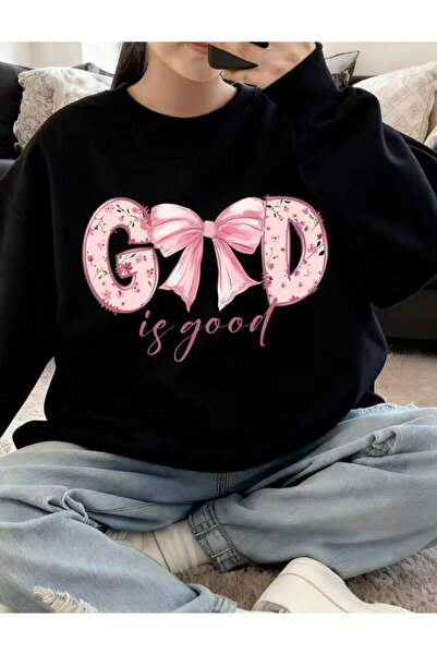MORNİNG KİDS Κοριτσίστικο φούτερ με στάμπα "Good is Good" και λαιμόκοψη ποδηλ...