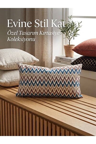 Modern Zigzag Desenli 60x30 Kırlent Kılıfı