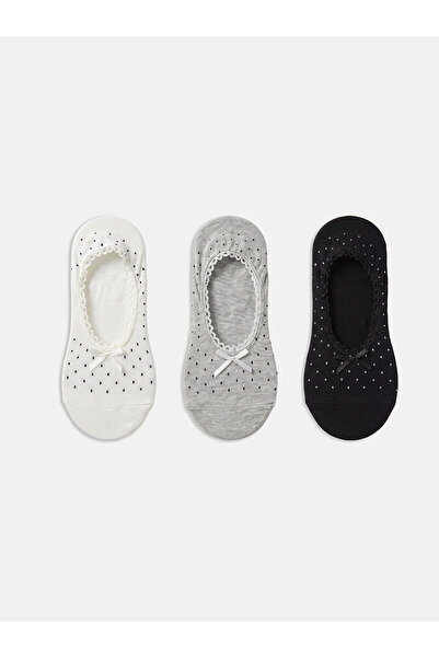 LC Waikiki Nevavm Farkıyla Lcw Dream Ecru Polka Dot 3-Pack Women's Ballerina ...
