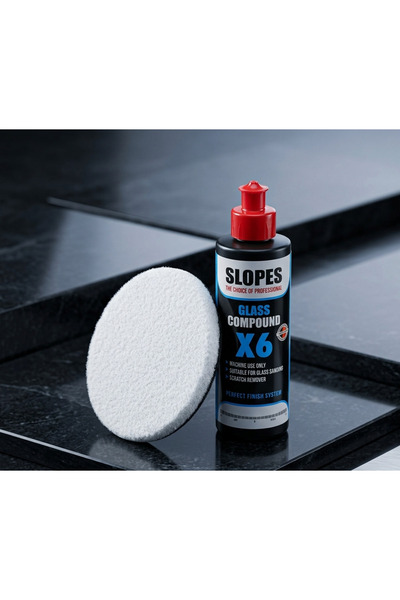 slopes X6 Glass Compound Çizik Giderici Cam Pastası 250ML + Cam Keçesi Seti