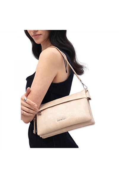 Benetton Bnt_1778 16X25X7 Çapraz Bej Kadın Çanta
