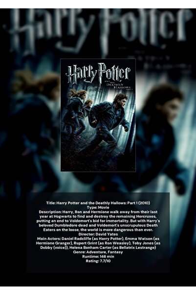 OEM Poster Infografic Harry Potter și Talismanele Morții: Partea 1, Decor Per...