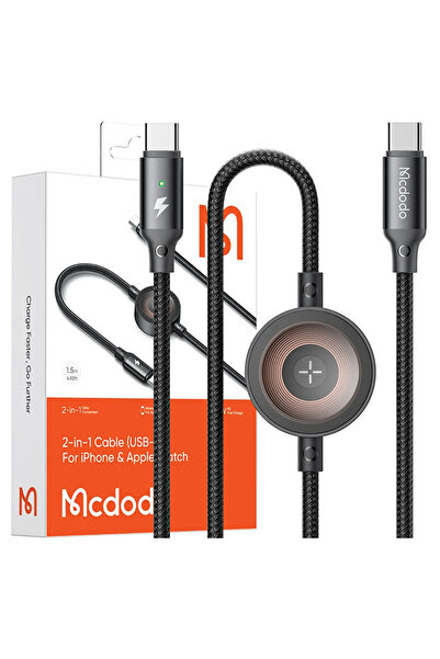 Mcdodo Încărcător inductiv pentru Apple Watch, cablu 2 în 1 pentru iPhone și ...