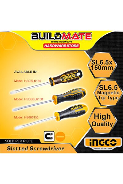 Ingco Slotted Screwdriver 6.5x150mm