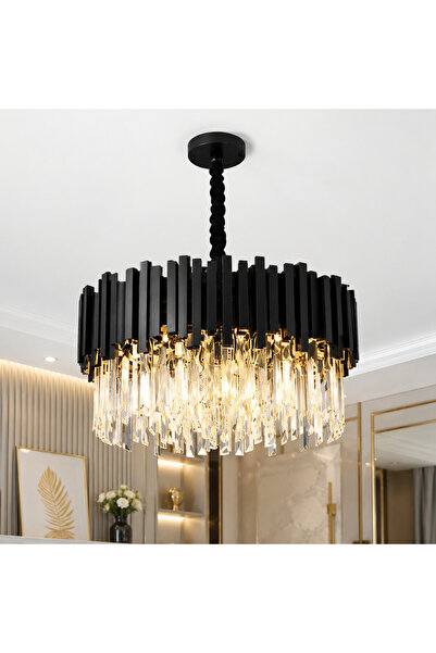 luminisled Candelabru Negru Eleganță-50cm 8xe14