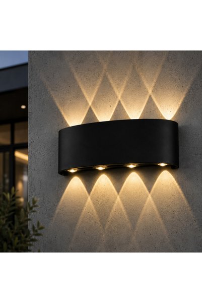 luminisled Aplică Led exterior -Light Wave negru 8w ,iluminare 80w