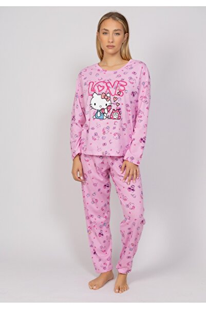 SeXen Πιτζάμα γυναικεία Hello Kitty Love - Ροζ
