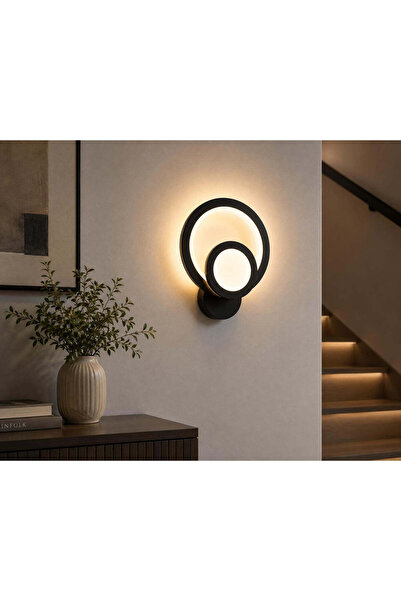luminisled Aplică Led Double Halo Alb/Negru, iluminare 80w