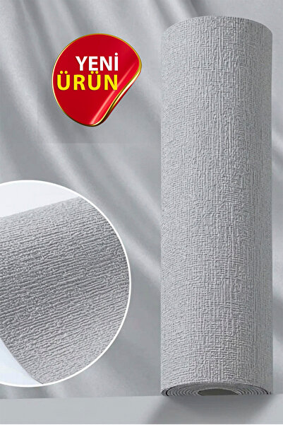 Bien Home 50x280cm Gri Renk Tek Rulo Halinde Kendinden Yapışkanlı Ek Yersiz Tek Parça XPE Isı Ses Yalıtım Dokulu Köpük Duvar Kağıdı-R281