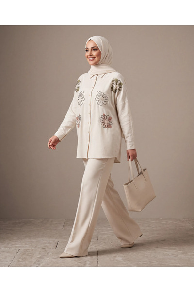 BURRASCA Embroidered Oversized Linen Shirt