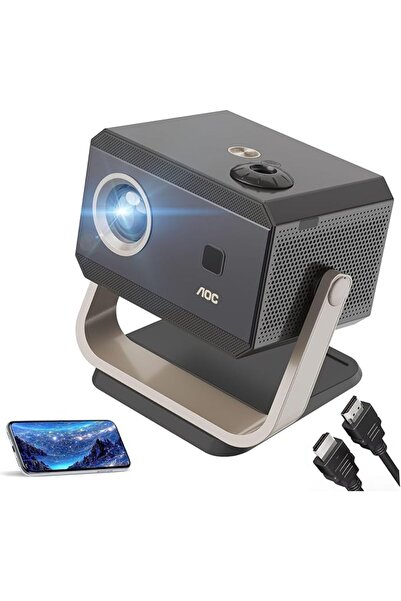 AOCEAN جهاز عرض AOC محمول بدقة كاملة 4K/1080P، مع تركيز تلقائي/تصحيح انحراف ا...